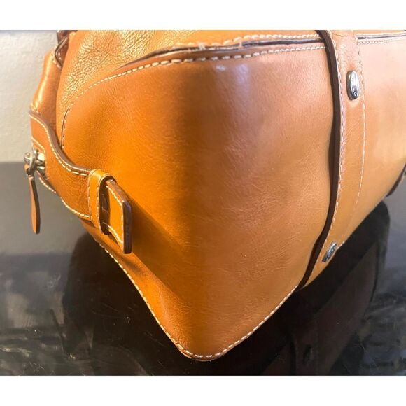 MICHAEL KORS Handbag Cognac Natural Brown Leather Purse Satchel Doctors Bag - Picture 10 of 16